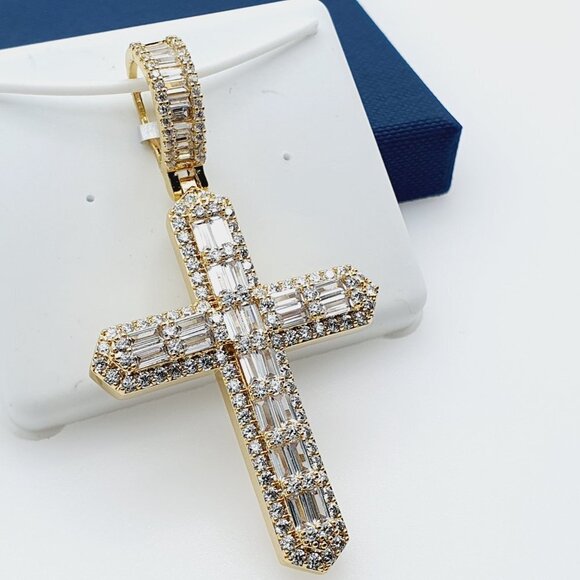 "14K Gold Plated Cubic Zircon Pendant, EVBRS609 - Picture 3 of 11